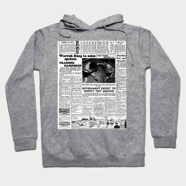 1949 Australian Newspaper Sports Page Hoodie by Simontology